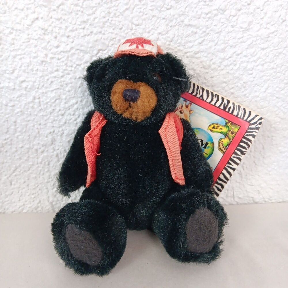 K&M International American Black Bear Push Canada Souvenir Jointed Maple Leaf